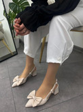 کفش زنانه مجلسی پاشنه دار نوک تیزطرح پاپیون